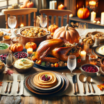 Beautifully arranged Thanksgiving dinner table
