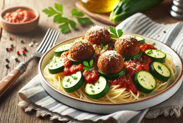 Vegetarian Pasta with Zucchini Meatballs